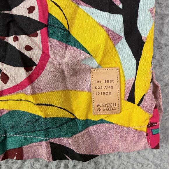 NWOT Scotch & Soda Colorful Botanical Print Camp Shirt Men's Size Large - Picture 5 of 13